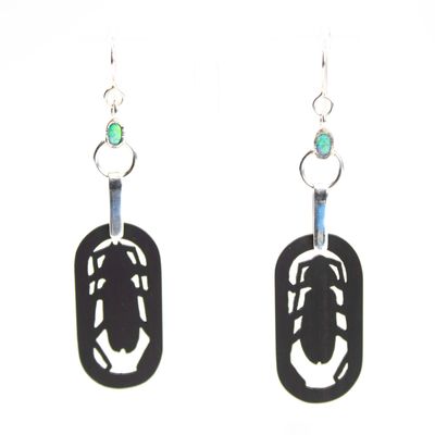 Ebony Beetle large, earrings BRYH694