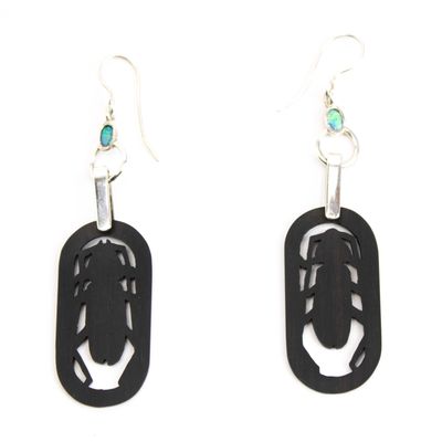 Ebony Beetle large, earrings BRYH694