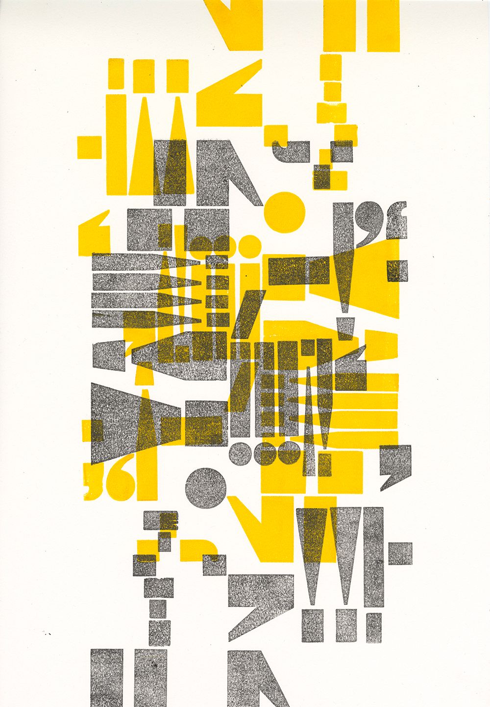yellow interlude, letterpress print BONE127