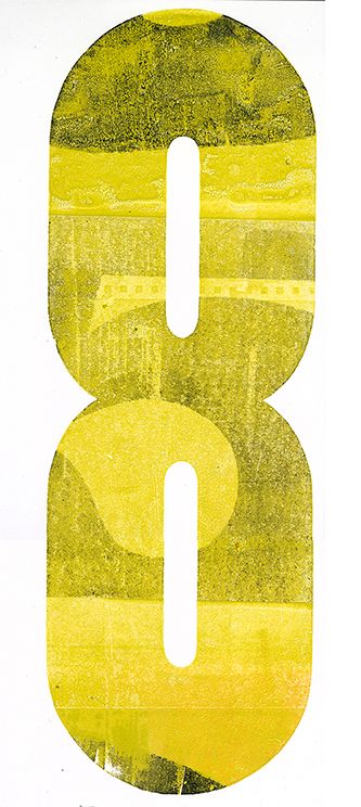 world inside eight's, letterpress print BONE124