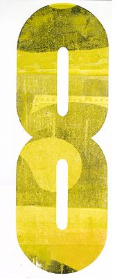 world inside eight's, letterpress print BONE124