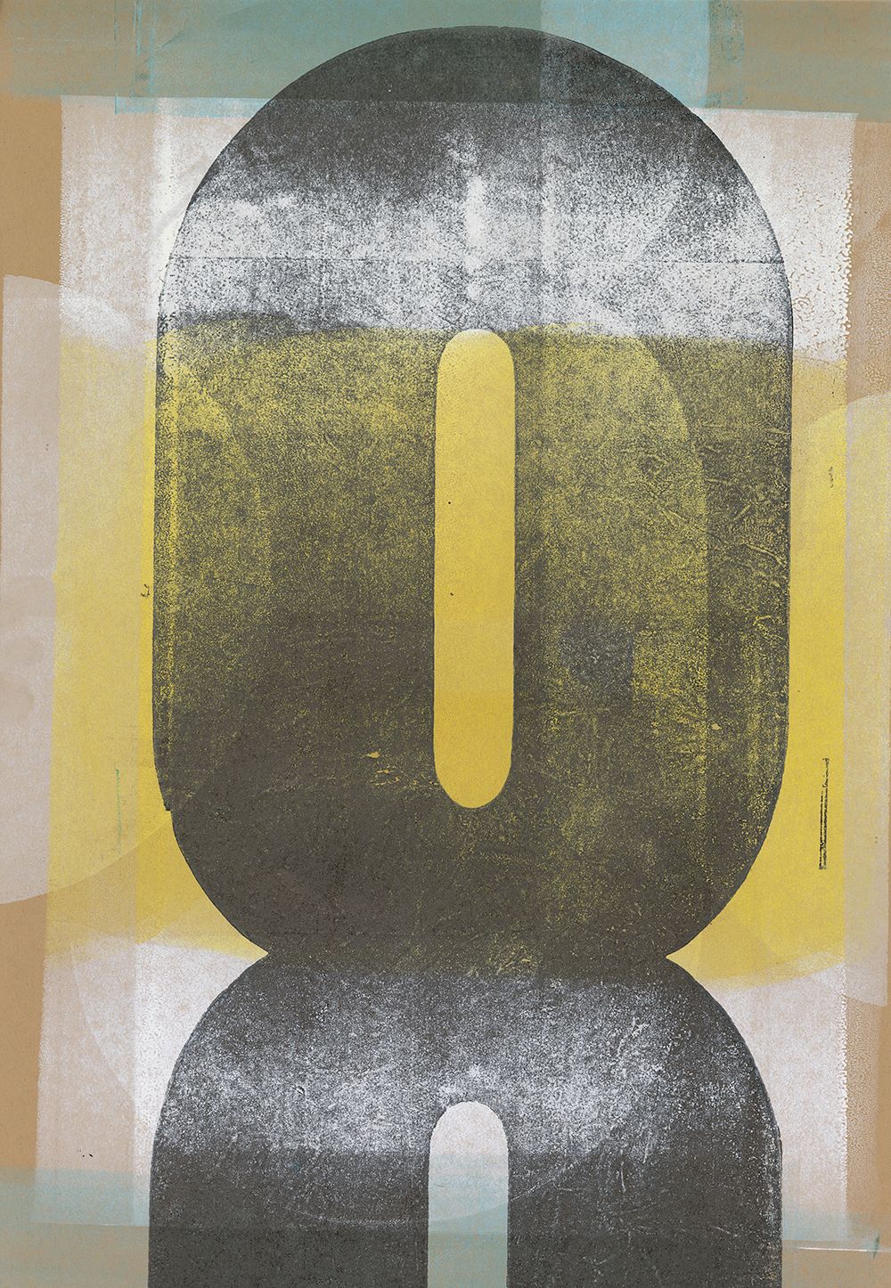 golden eight, letterpress print BONE137