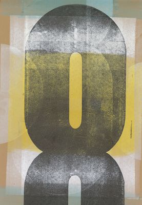 golden eight, letterpress print BONE137