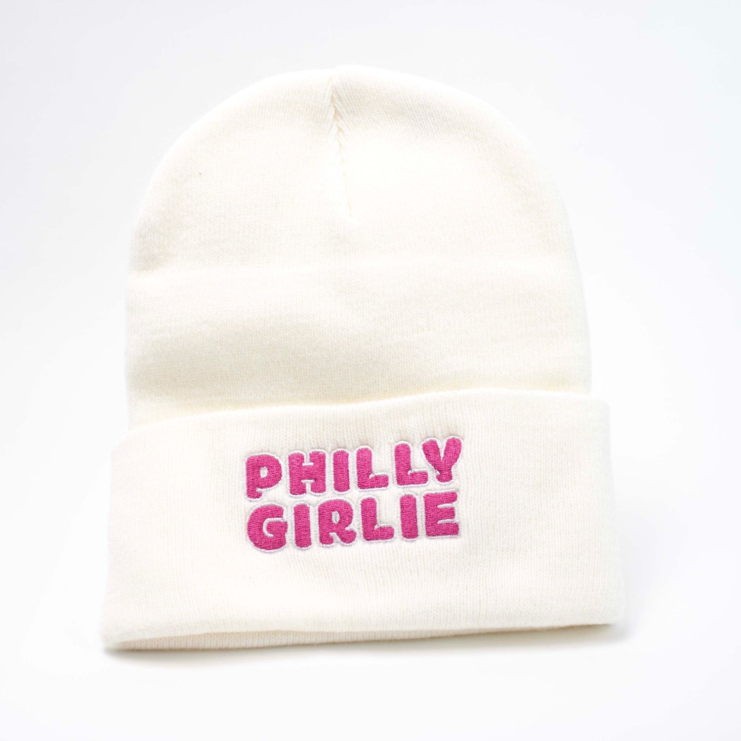 Philly Girlie, white knit hat WEIL37