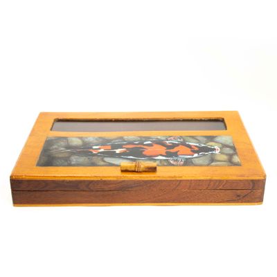 Koi Vault #4, cigar box painting JACC003