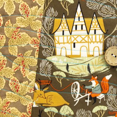 Fox Fairy Tale, large quilt covered journal HIRC410
