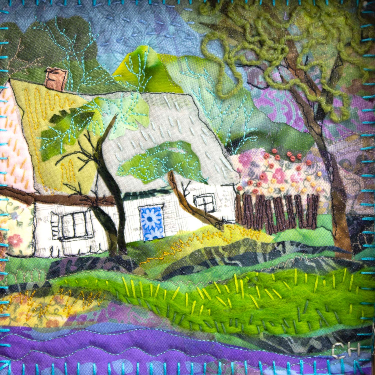 Cottage to Let, art quilt HIRC431
