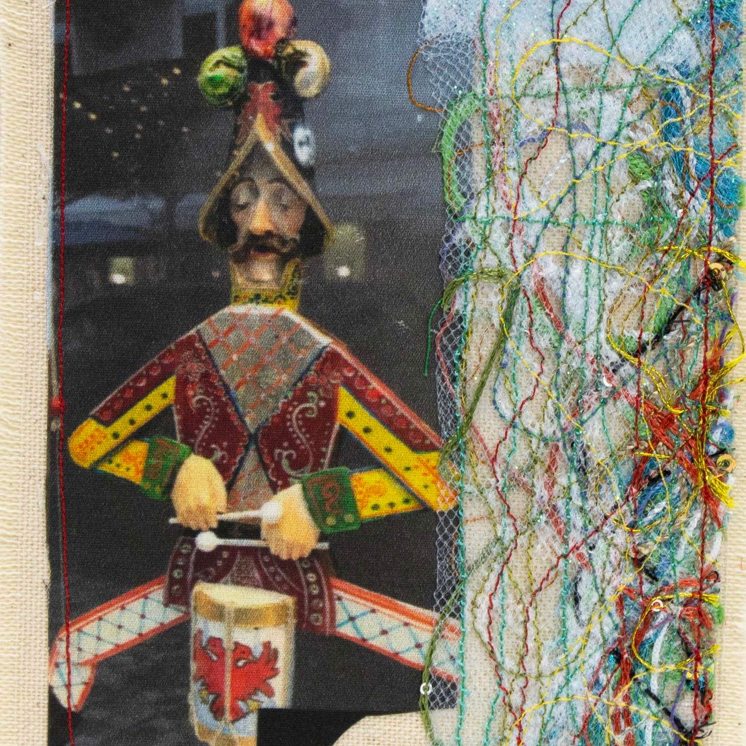 Drummer Boy, textile collage card HIRC421
