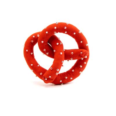 Red, soft sculpture pretzel HIRC401