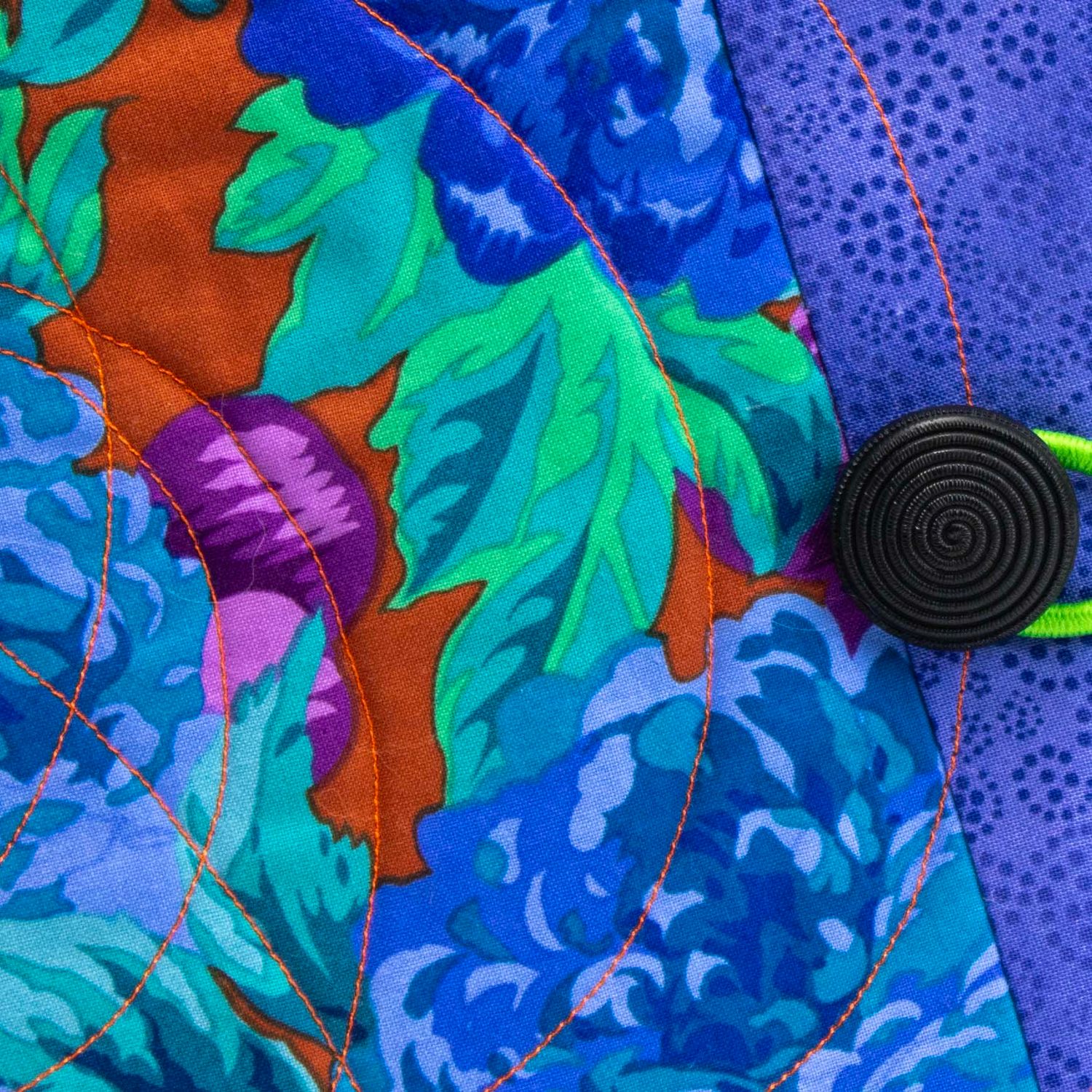 Blueberry with Orange Splash, quilt covered journal HIRC417