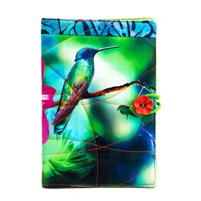 Hummingbird, quilt covered journal HIRC418
