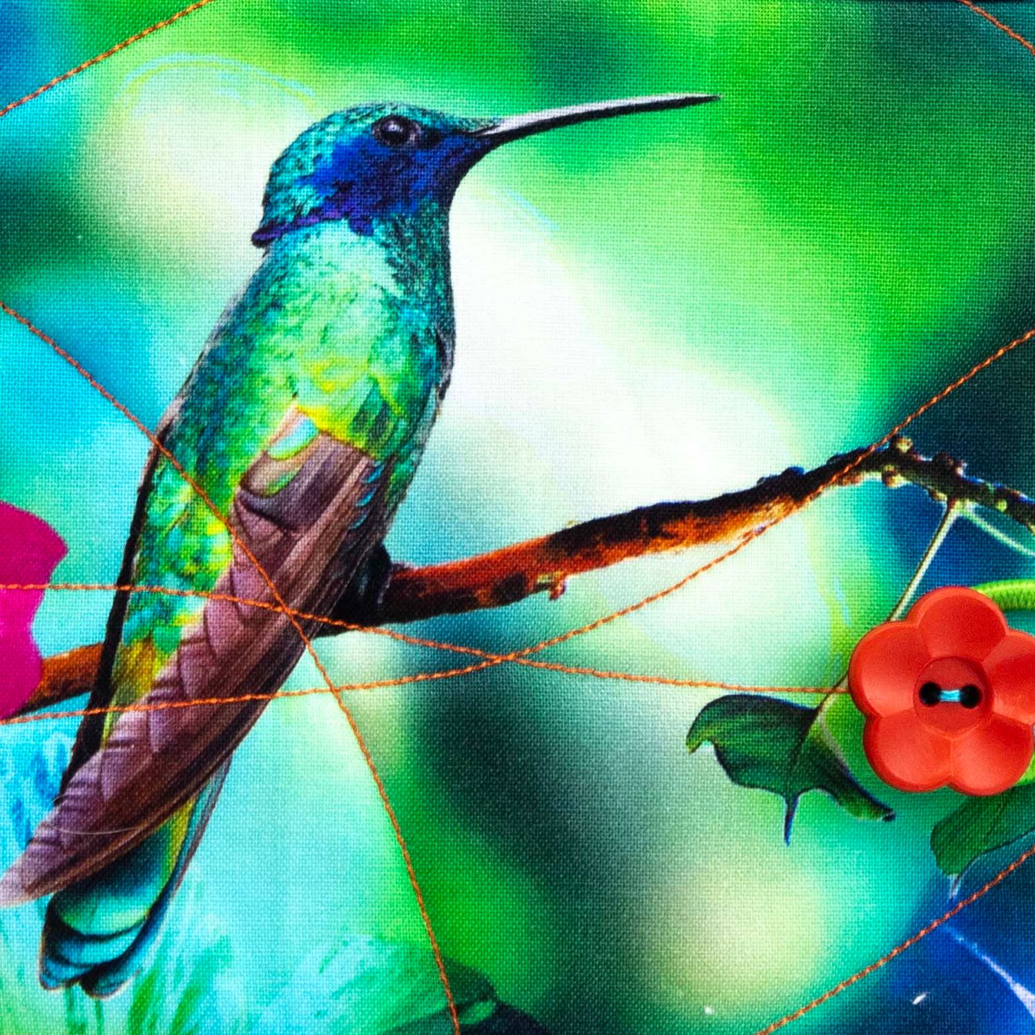 Hummingbird, quilt covered journal HIRC418