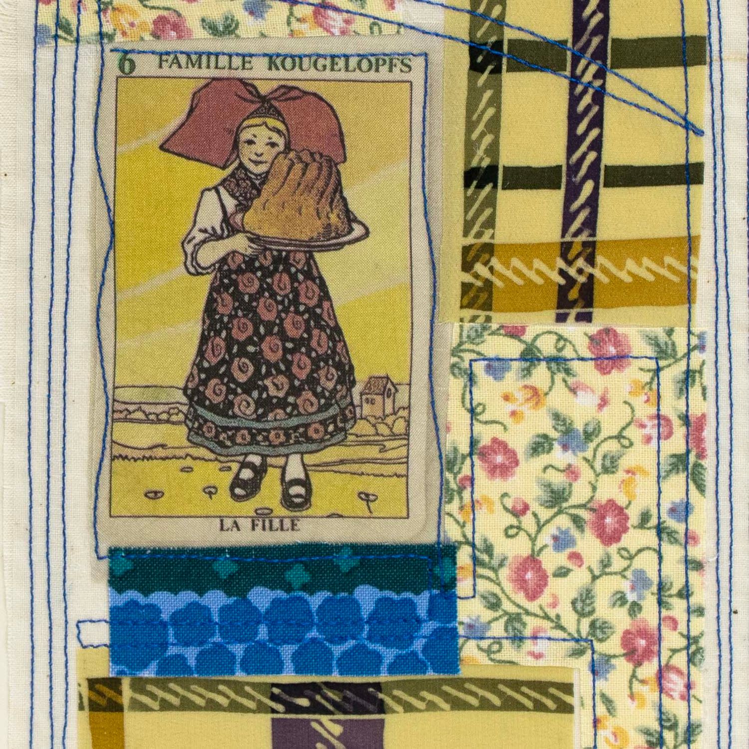 Plum Pudding, textile collage card HIRC423
