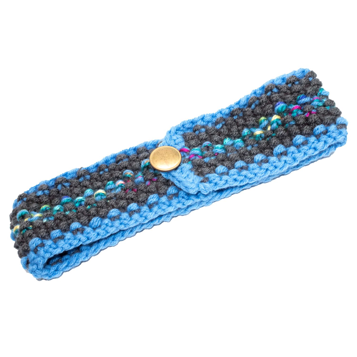 Sky Blue Headband, handknit HIRC386