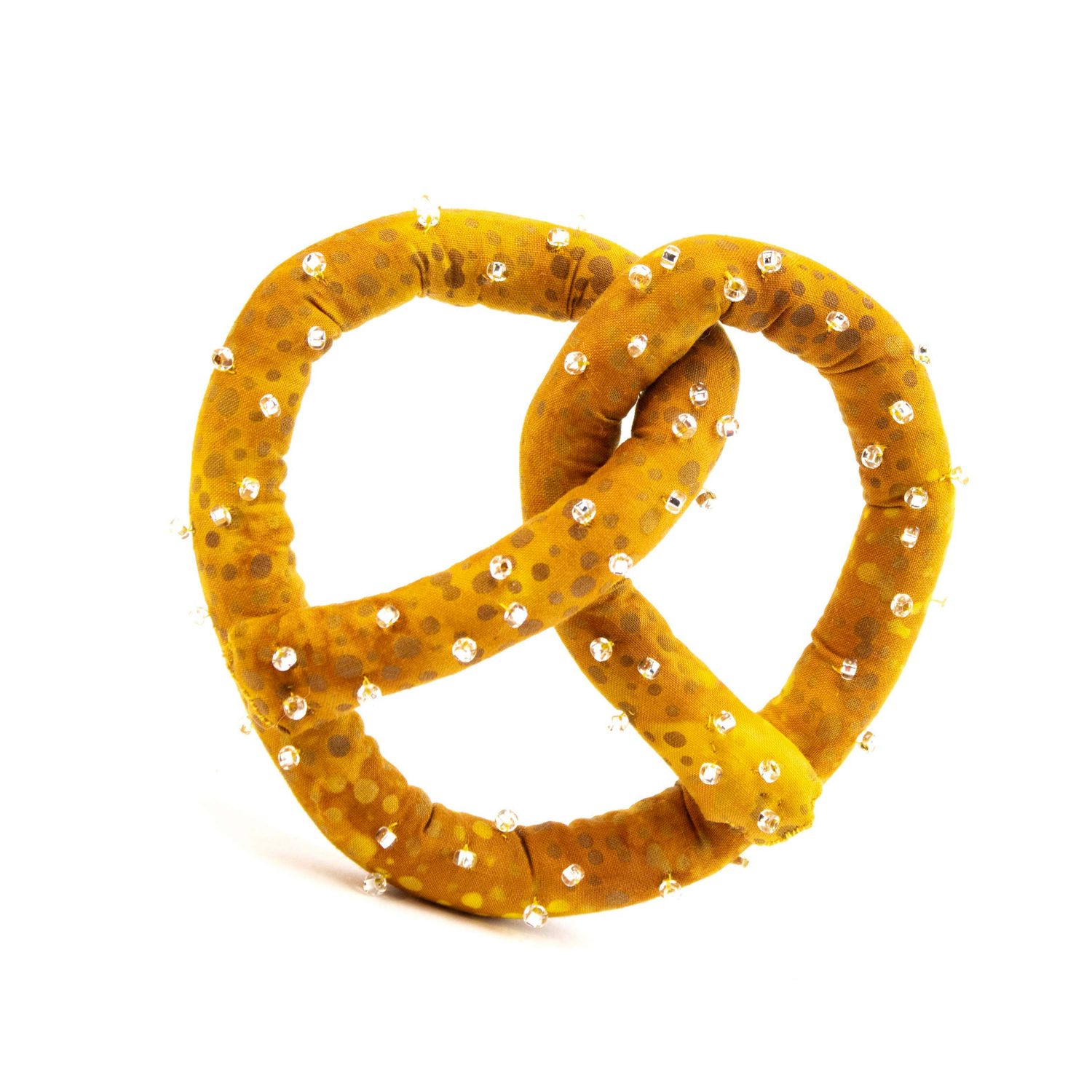 Golden, soft sculpture pretzel HIRC404