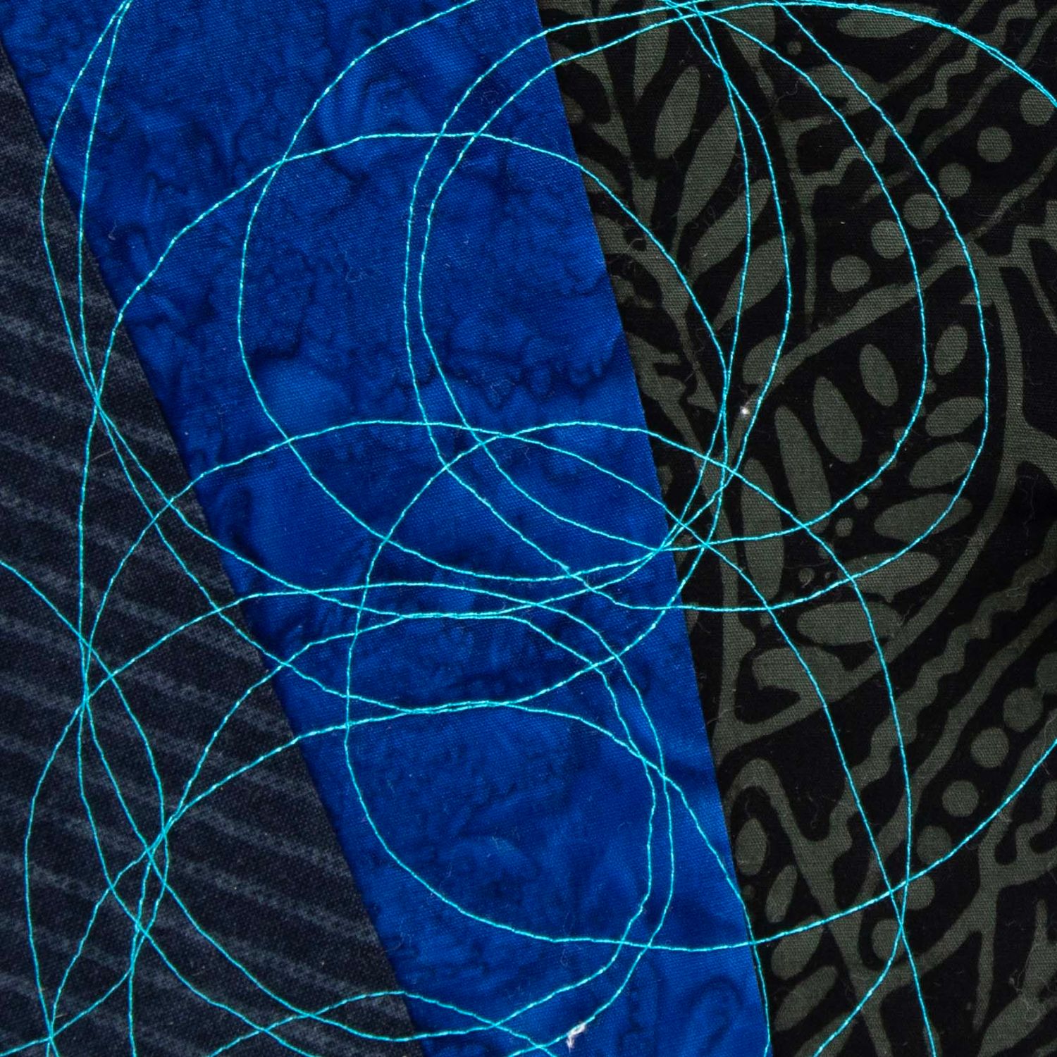 Black Blue, quilt covered journal HIRC416