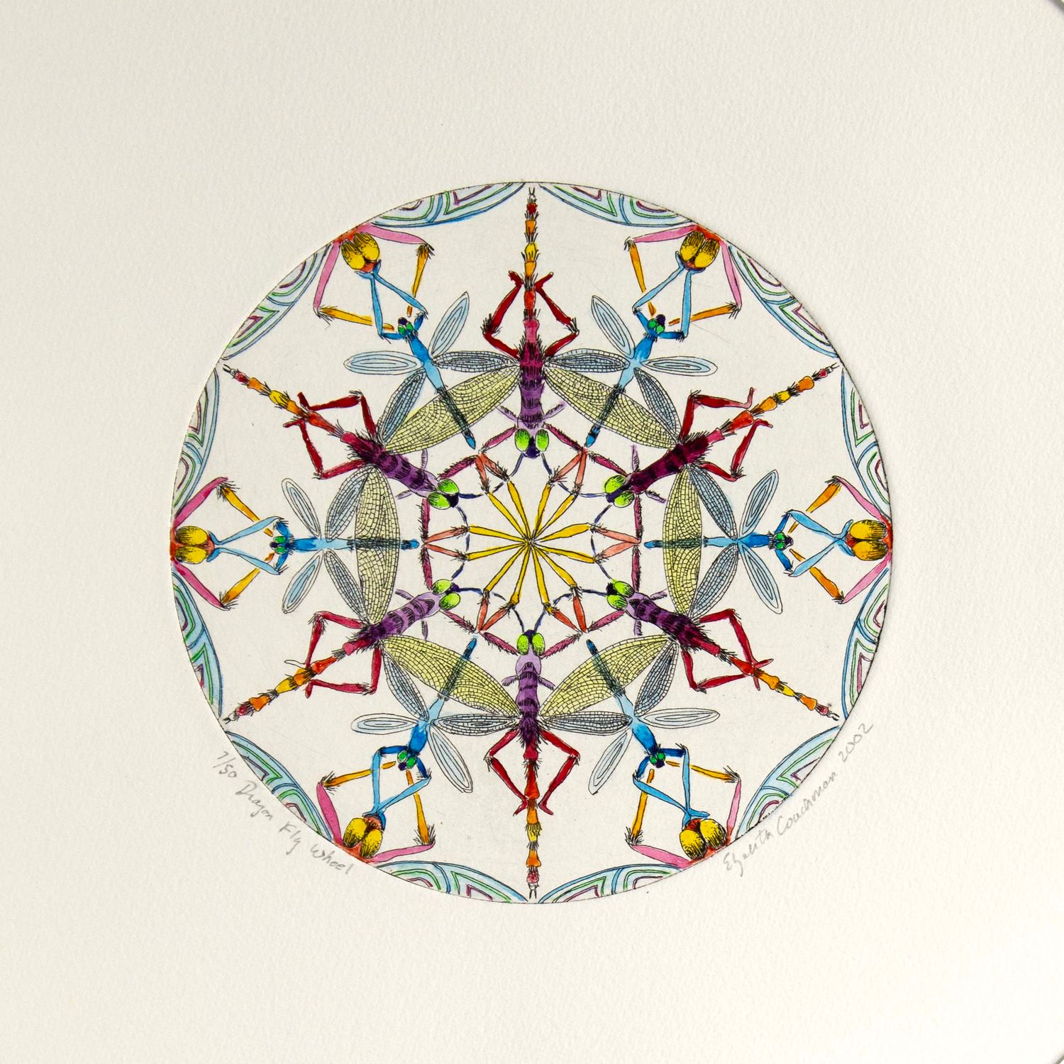 Dragonfly Wheel, etching COAE045