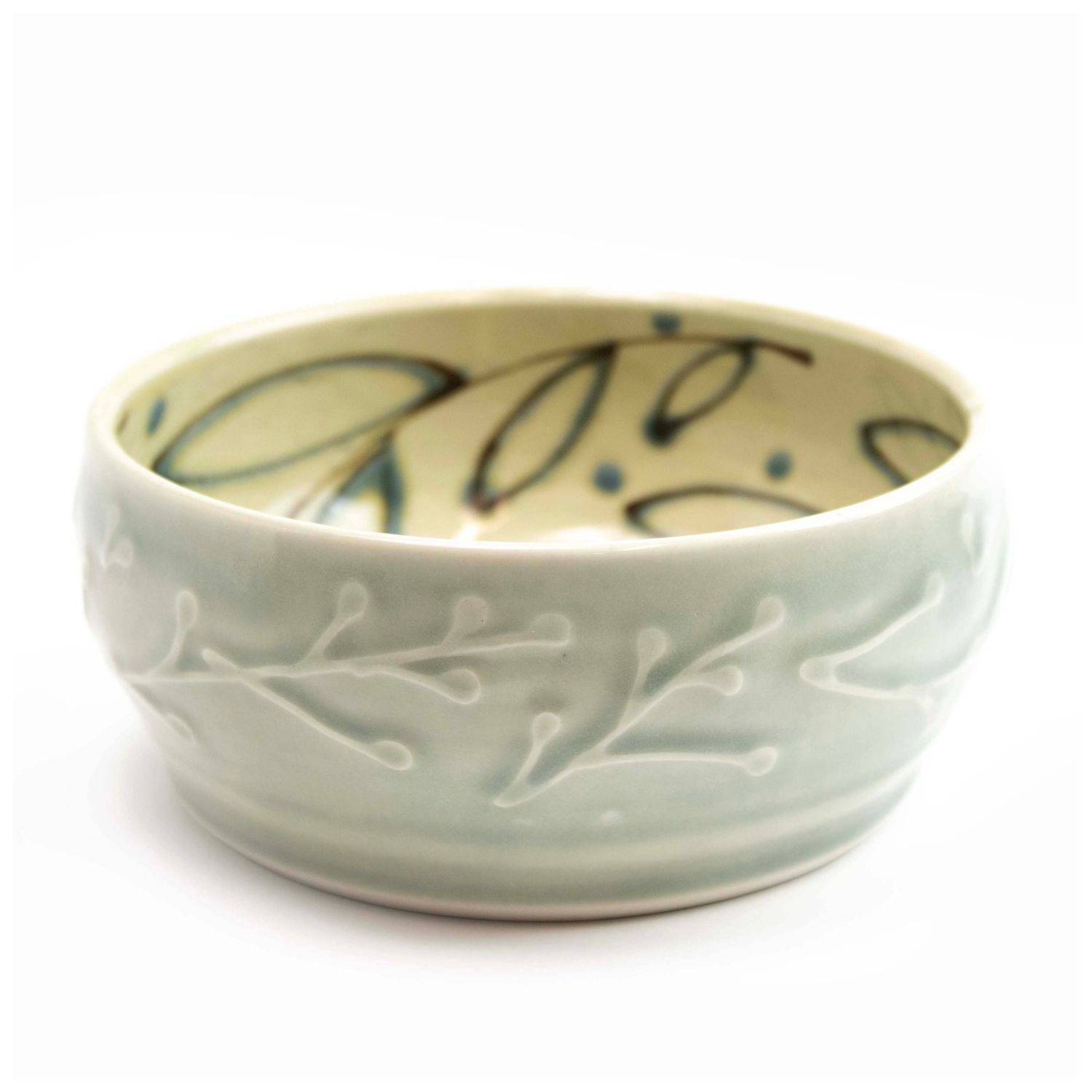 Avocado Speckle Green, small flat bottom bowl HECL461