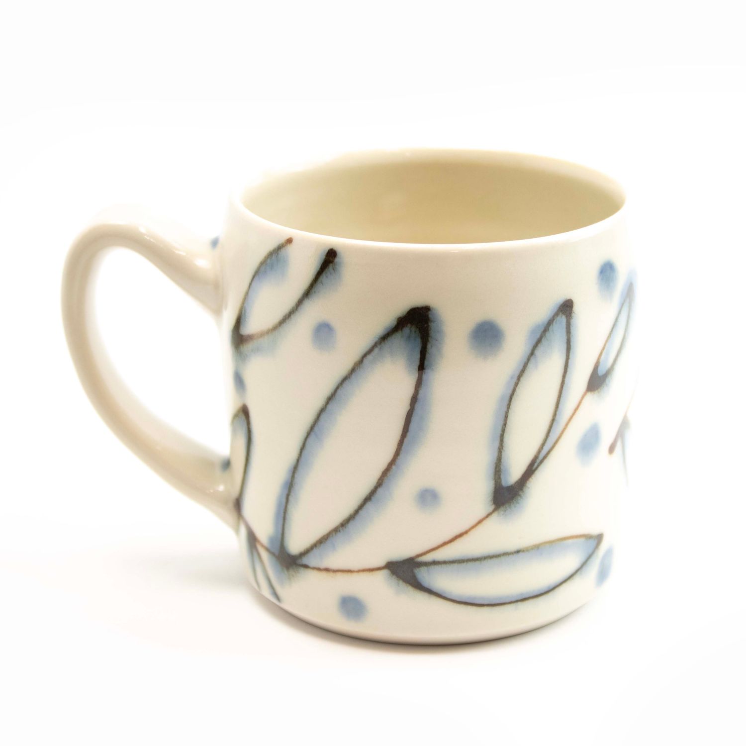 Ivory/Blue, large cylinder mug HECL456