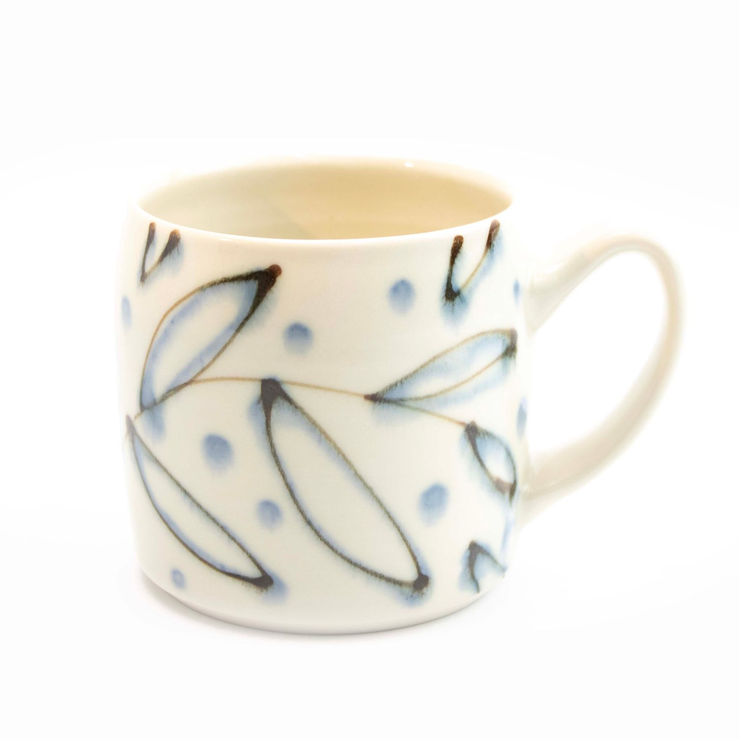 Ivory/Blue, large cylinder mug HECL457