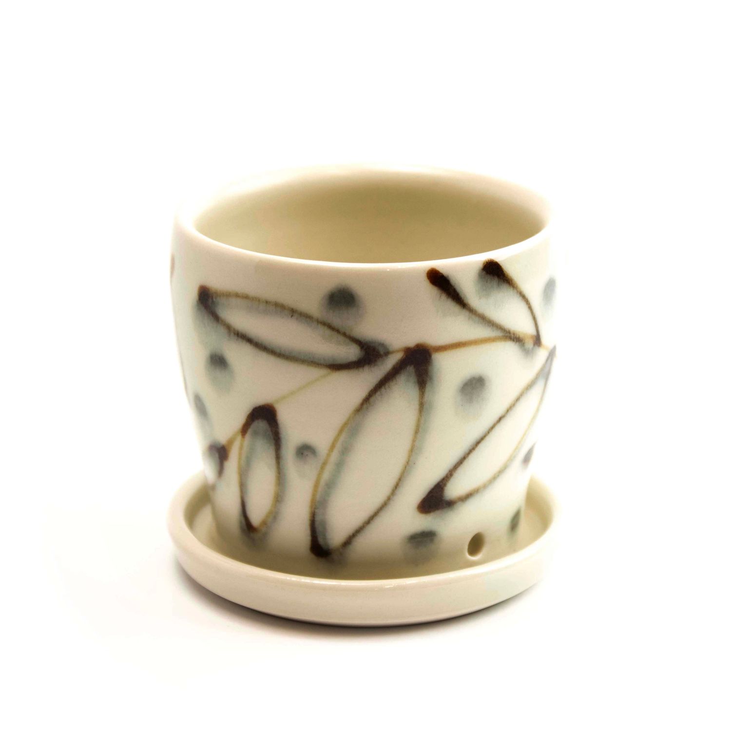 Ivory/Gray, small planter HECL450