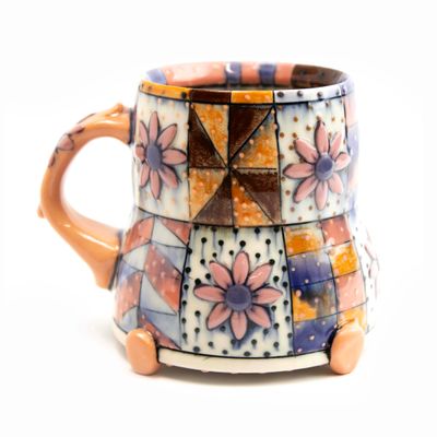 Quilt Mug: Pink &amp; Purple, ceramic SNYB107