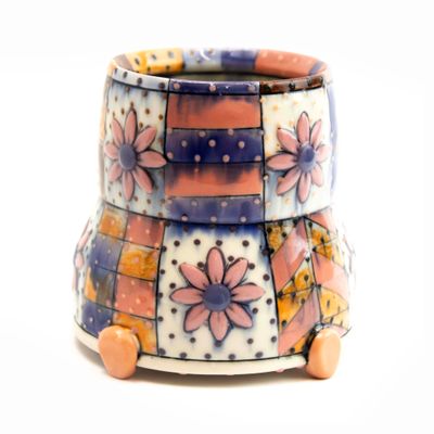 Quilt Mug: Pink &amp; Purple, ceramic SNYB107