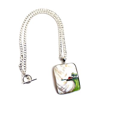Landscape on Pearl Shell, necklace BARJ190
