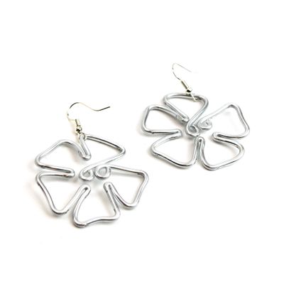 Tropical Flowers, metal earrings WOOD60