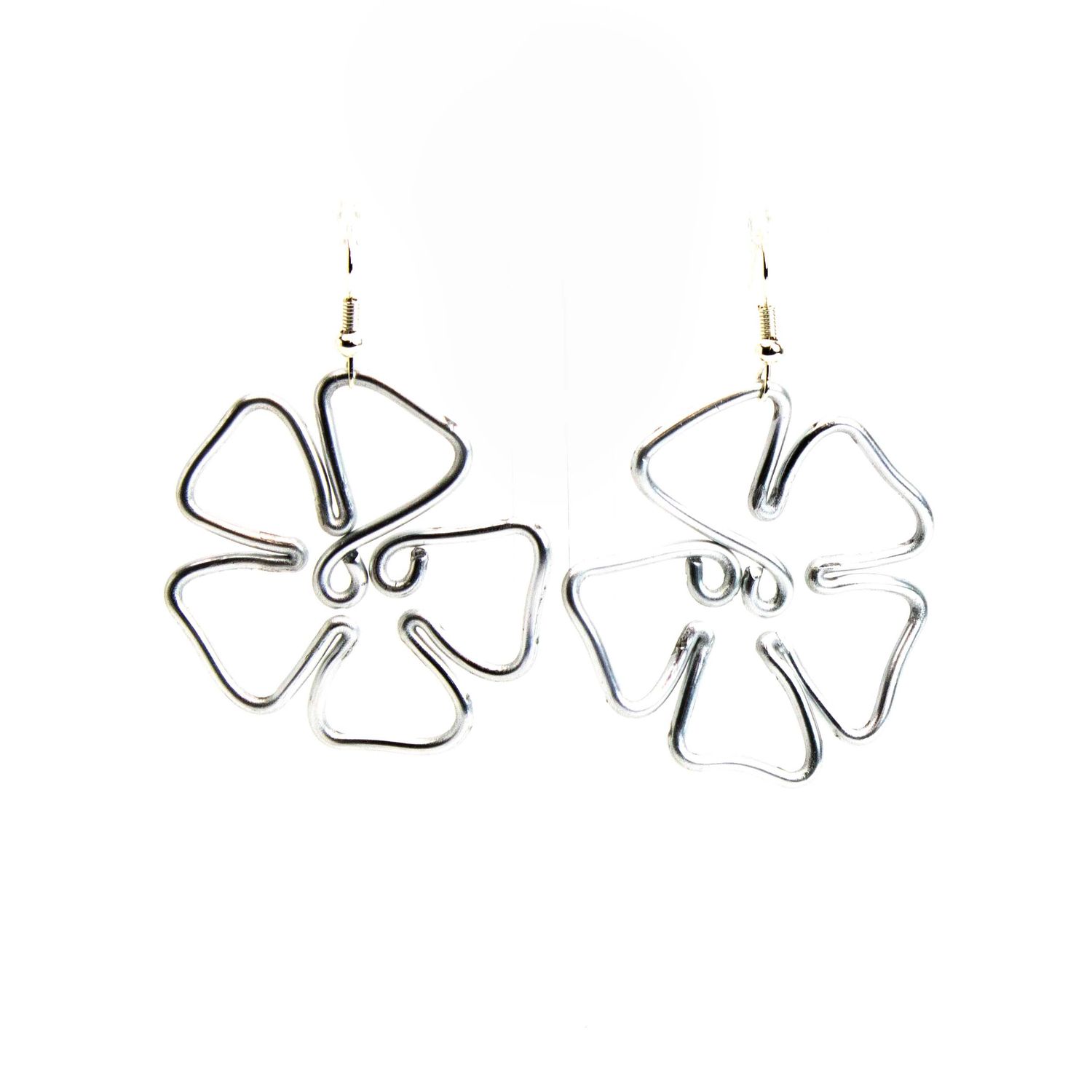 Tropical Flowers, metal earrings WOOD60