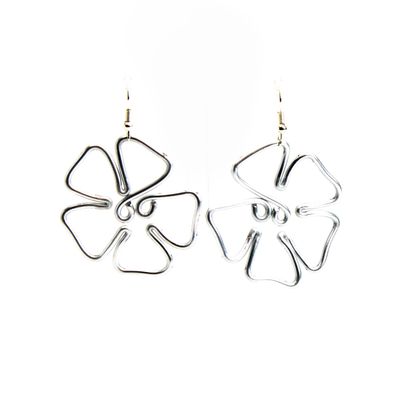 Tropical Flowers, metal earrings WOOD60