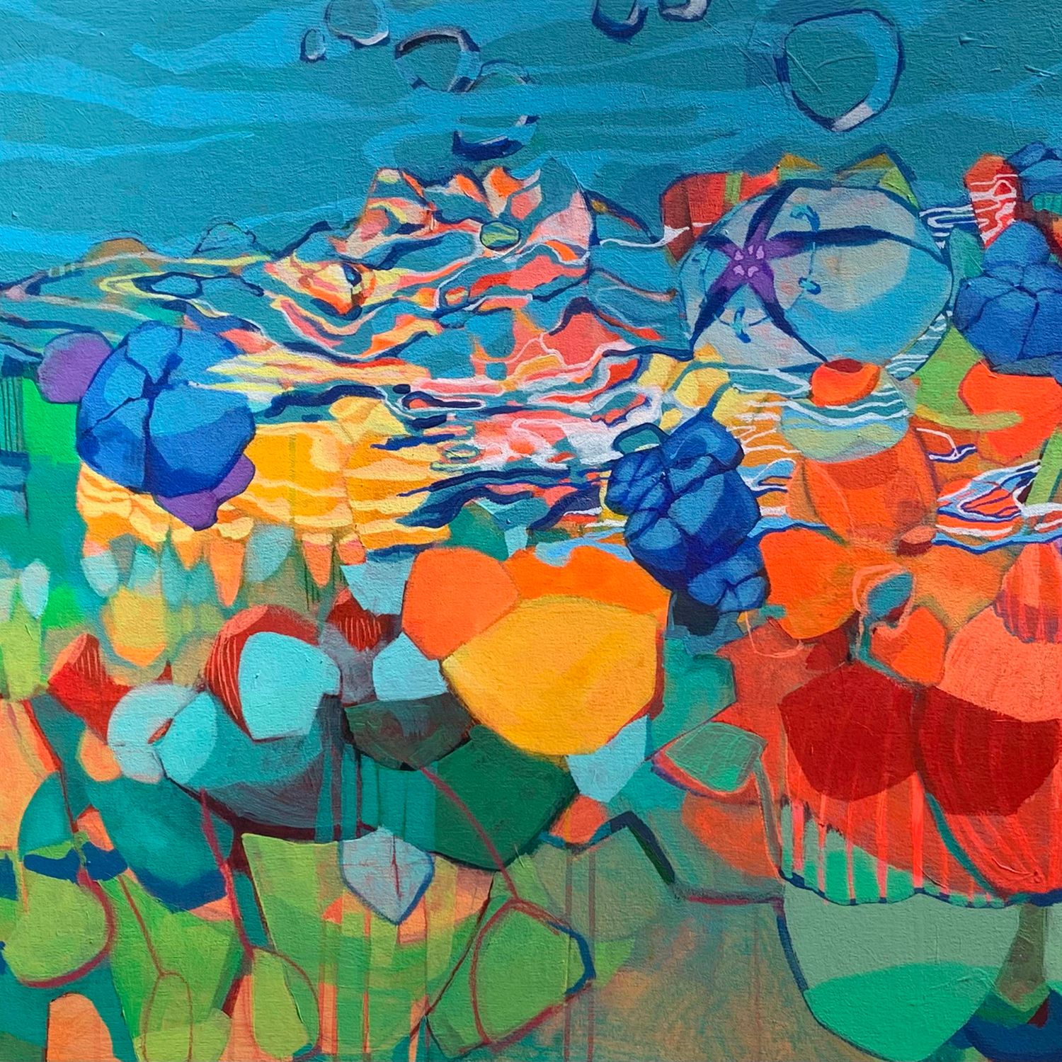 Surfacing in the Wake, acrylic painting PHEJ094