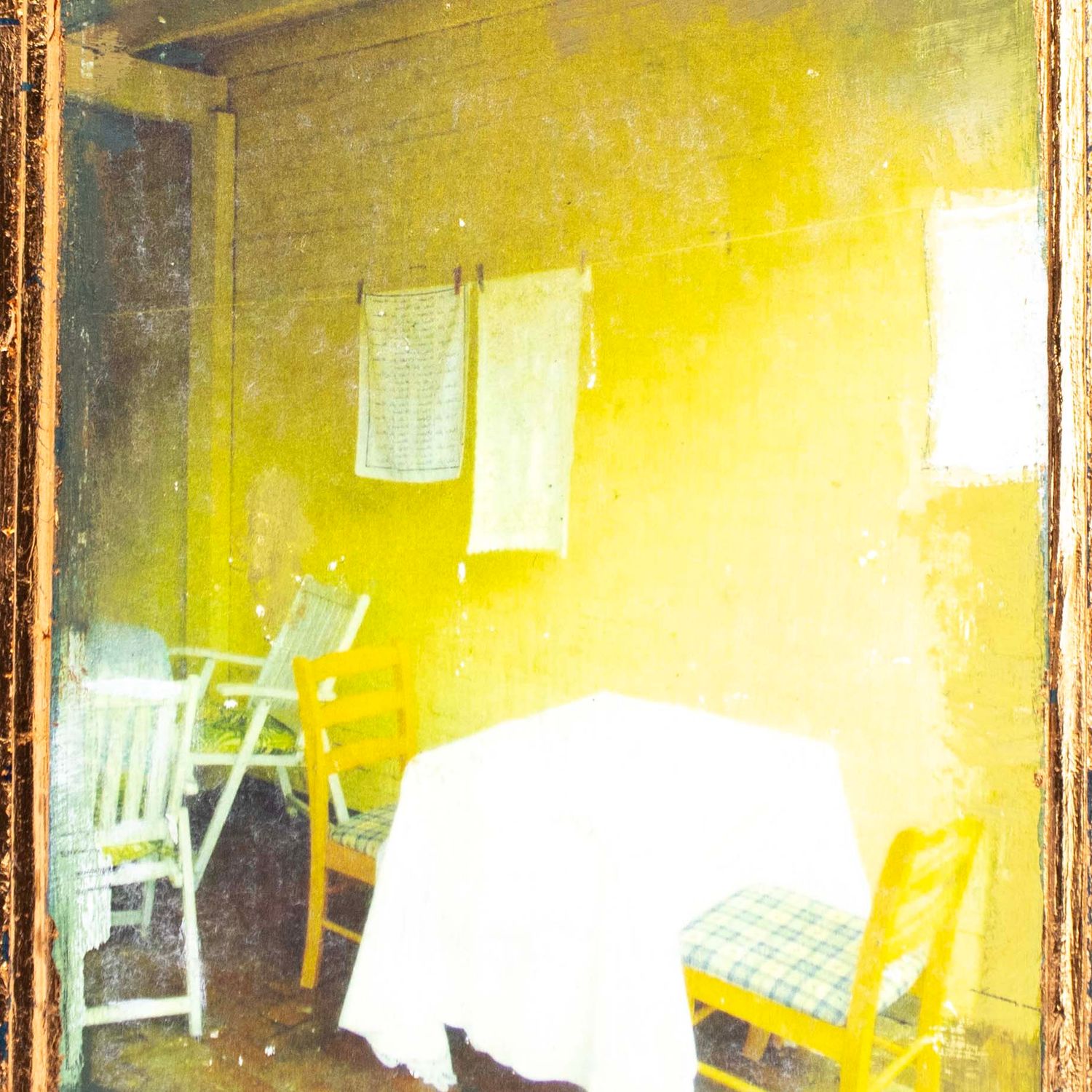 The Yellow Cafe, mixed media painting SAND550