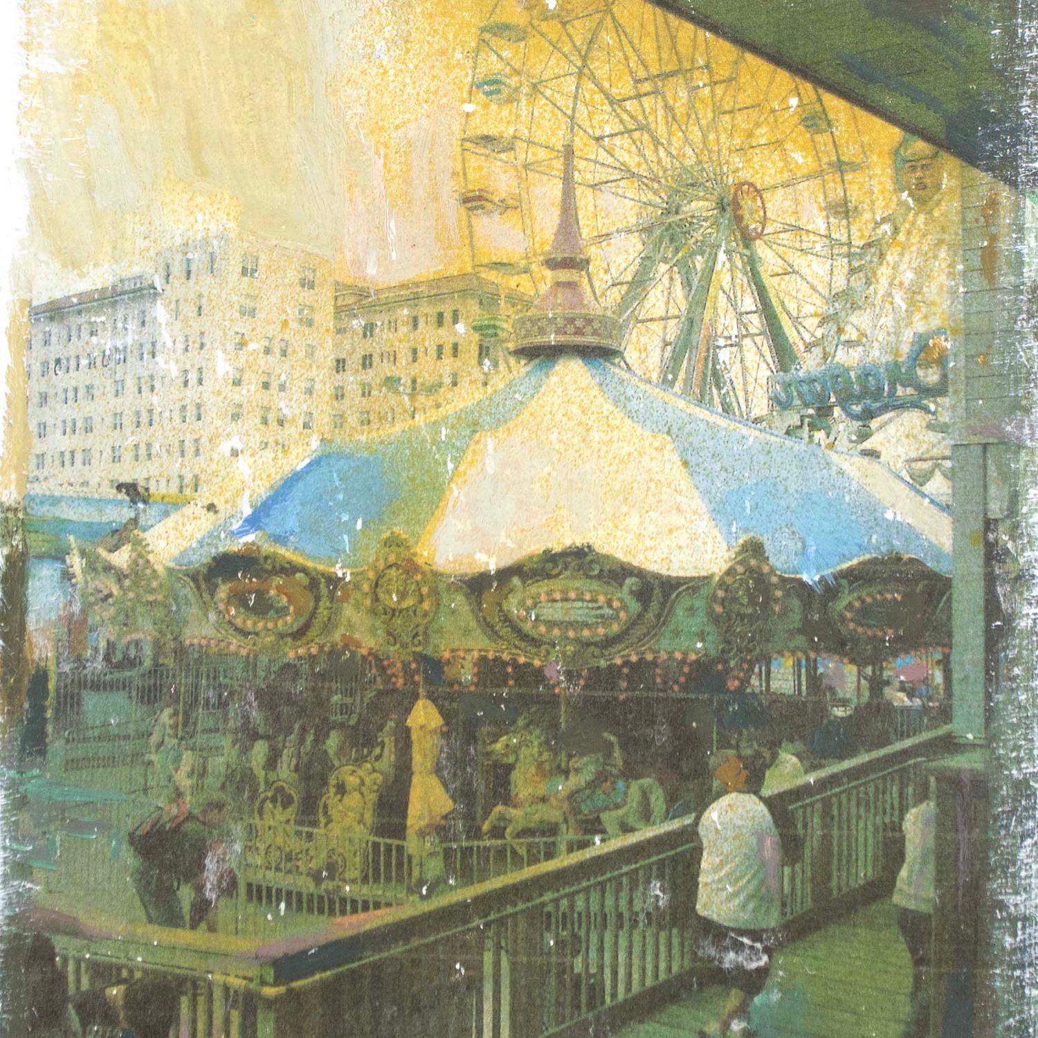 New Jersey Boardwalk, mixed media painting SAND549