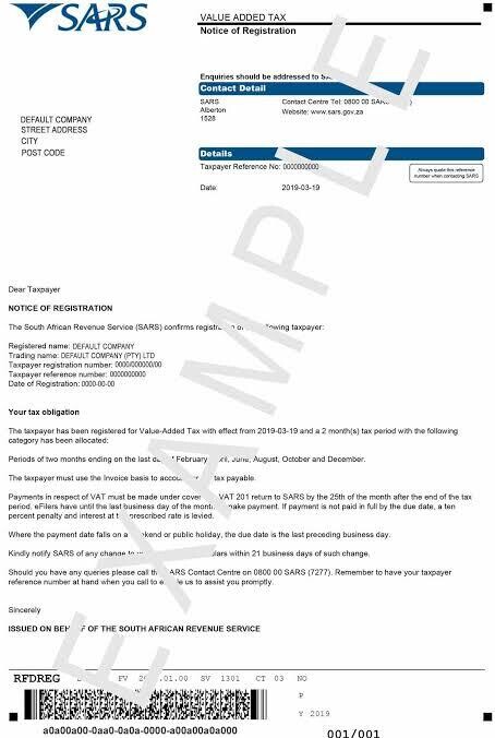 Vat number registration