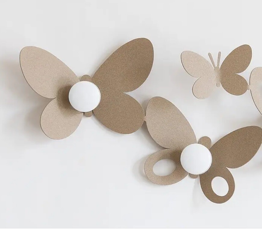 Appendiabiti Elegante da Parete con Farfalle Butterfly design Arti e Mestieri