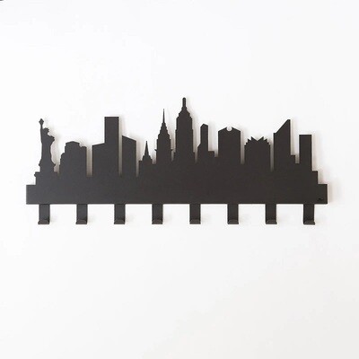 Appendiabiti da Muro Con Sagoma Skyline New York Design Arti e Mestieri