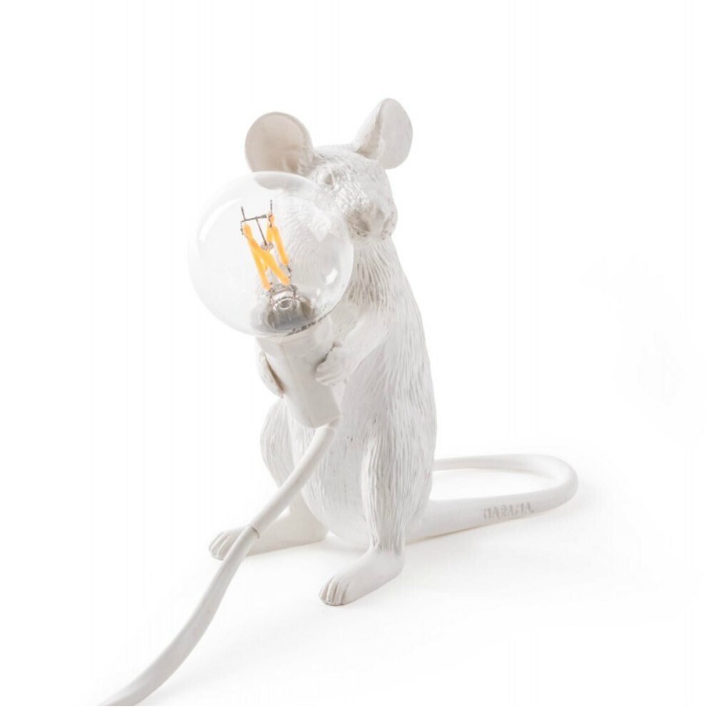 Lampada da Tavolo Bianca Led Mouse Lamp Seduto , design Seletti