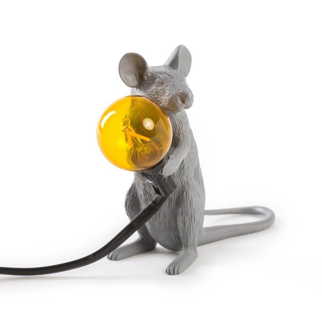 Lampada da Tavolo a Led Mouse Lamp Grigio Seduto , design Seletti