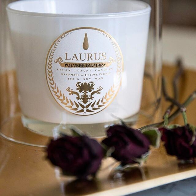 Candela Profumata Fragranza Polvere D'Ambra Design Laurus Luxury Fragrance In Cera di Soia