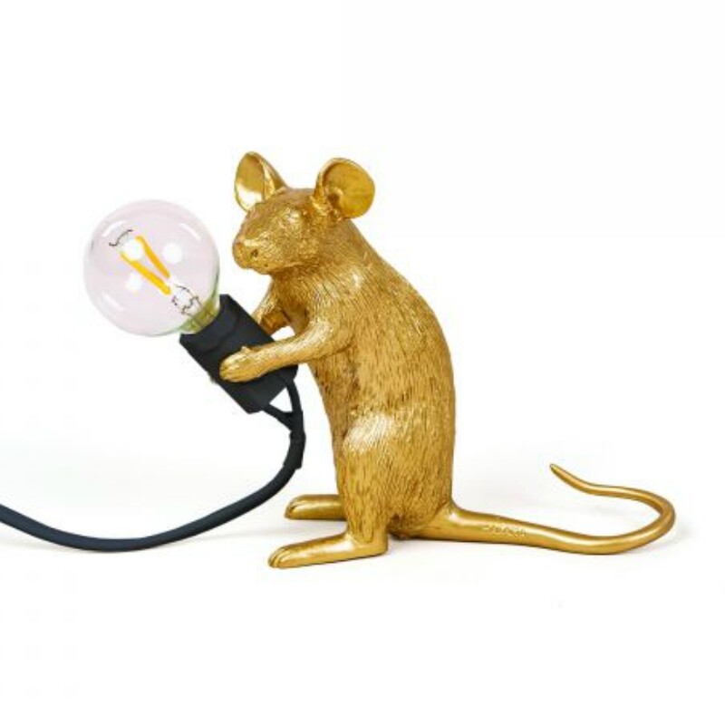 Lampada da Tavolo Mouse Lamp Oro Seduto , design Seletti