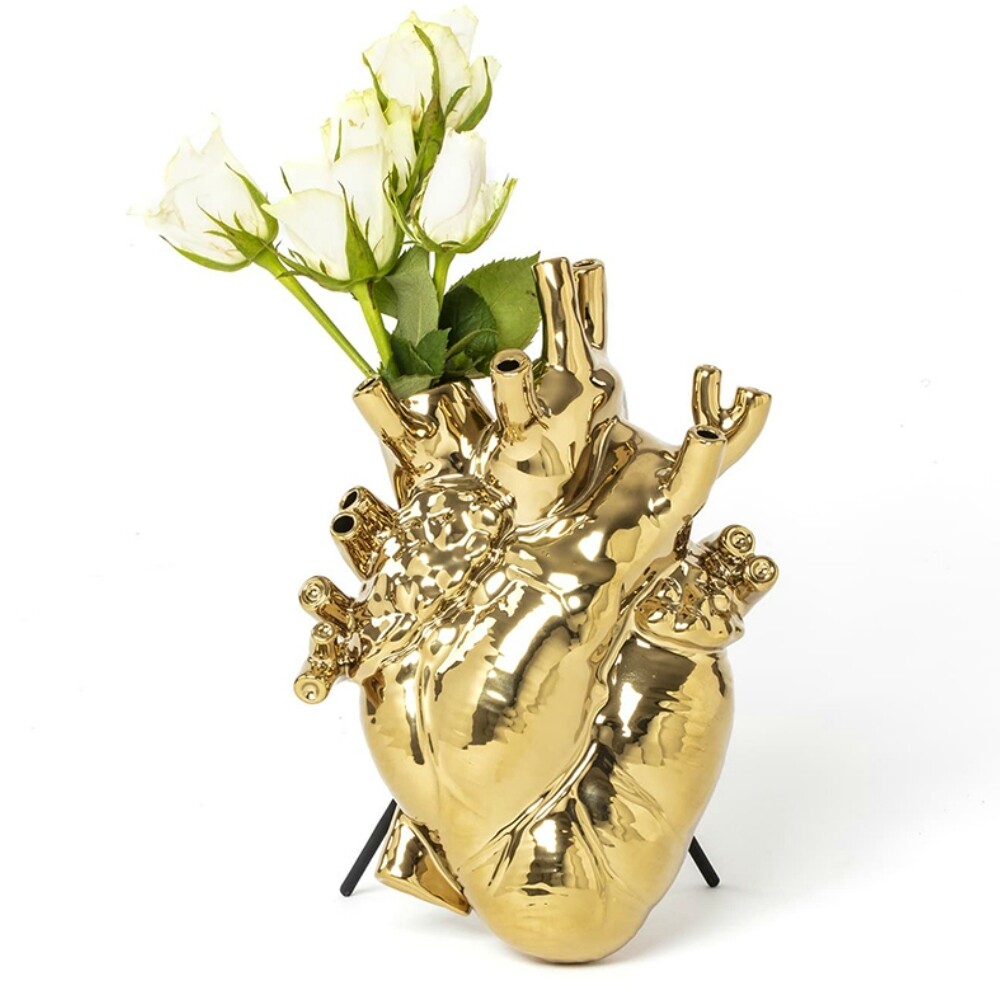 Vaso Cuore in porcellana Love in Bloom Gold Marca Seletti