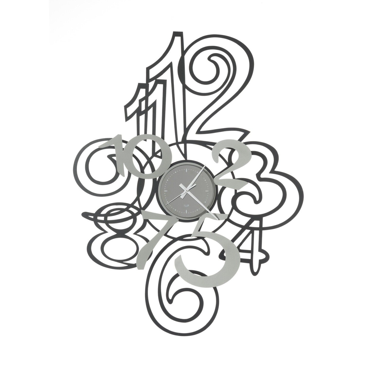 Orologio da Parete moderno con numeri sovrapposti mod. Profile Marca Arti e Mestieri