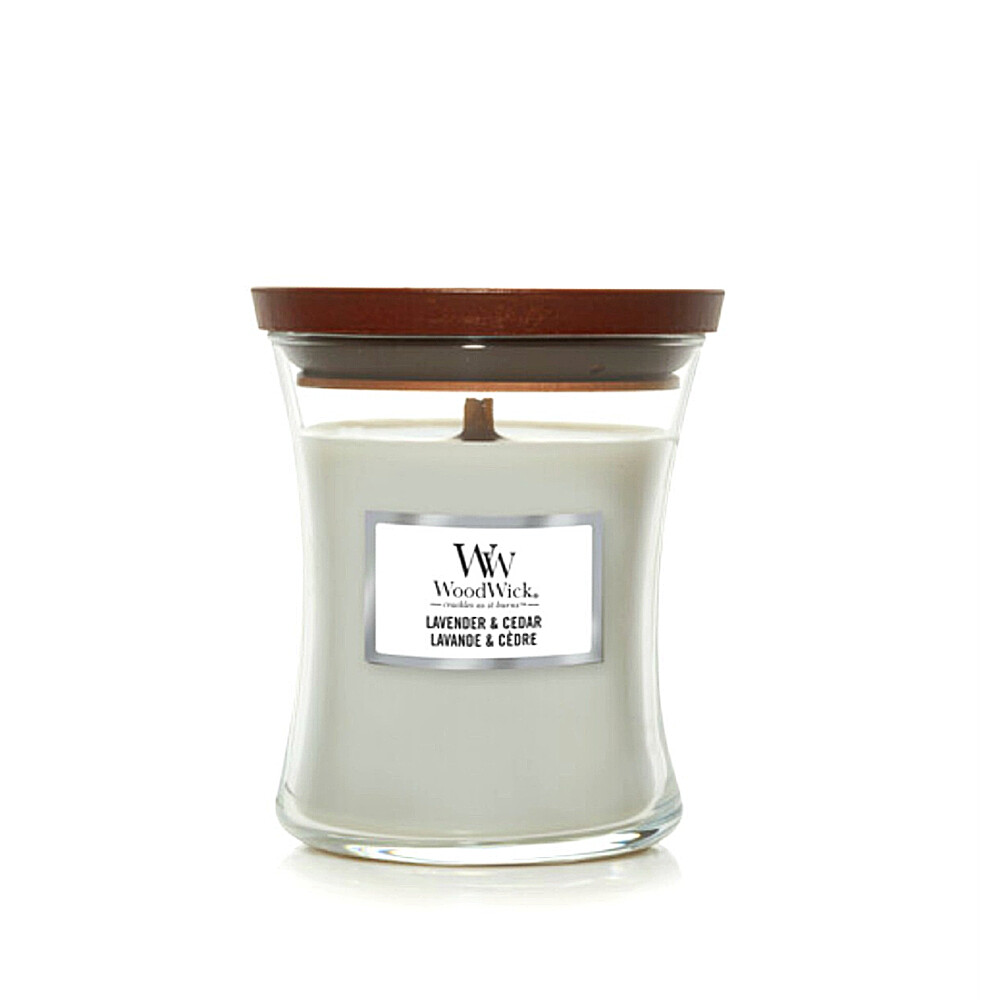 Yankee Candle WoodWick Candela Profumata Piccola 85 gr Fragranza Lavender & Cedar Con Stoppino Legno