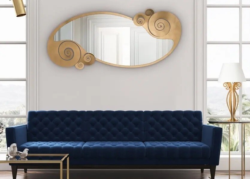 Specchio Da Terra Elegante Circeo con Riccioli Design Arti e Mestieri