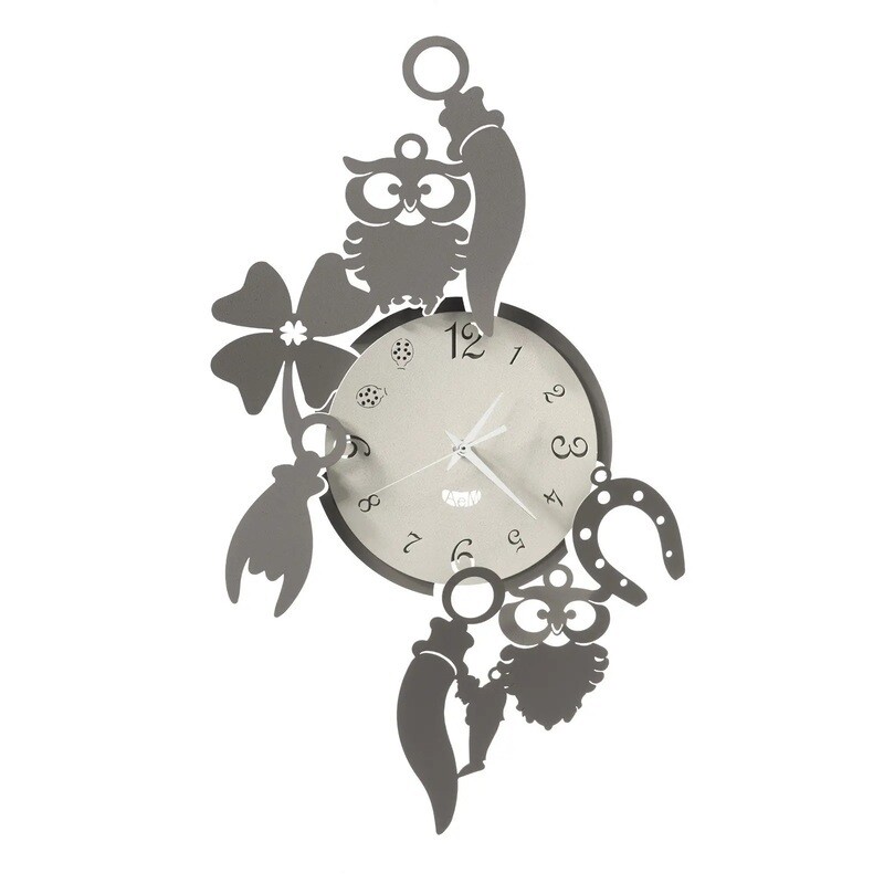 Orologio Moderno da Parete con Simboli Portafortuna Good Luck design Arti e Mestieri