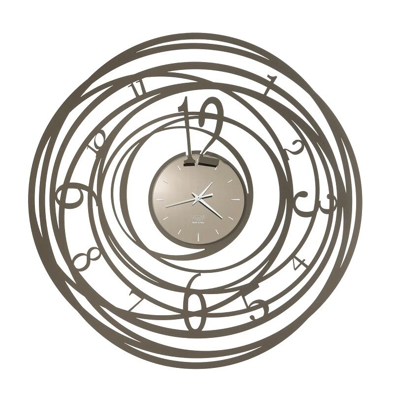 Orologio Rotondeggiante Moderno da parete Ghirigoro Grande Design Arti e Mestieri