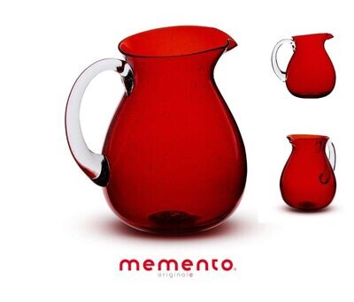 Brocca da Acqua In Vetro Rosso Mod. Pitcher Memento Glass Design Serafino Zani