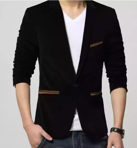 Chaqueta de traje informal, Blazers masculinos sólidos