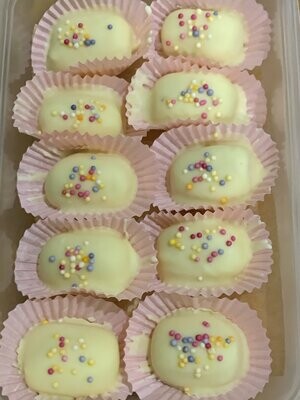 White Chocolate Almond Cookies -  approx 18 cookies